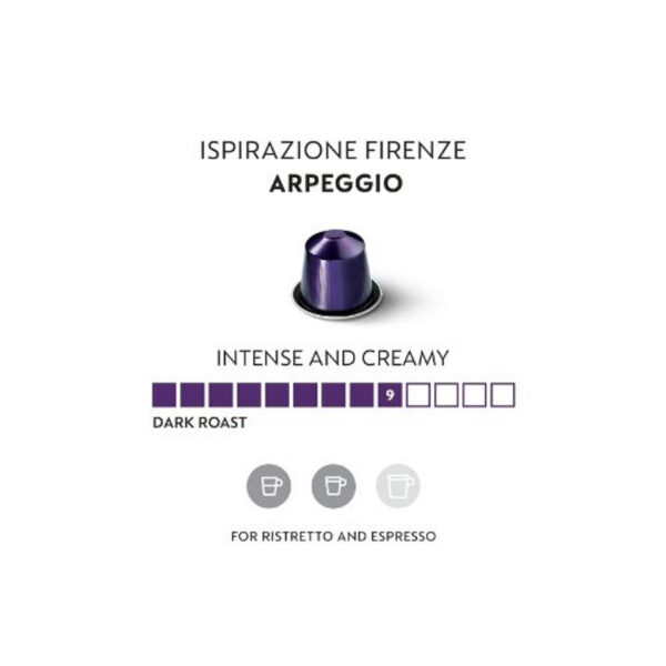 Nespresso Capsules OriginalLine, Ispirazione Arpeggio Intenso, Dark Roast Coffee, Coffee Pods, Brews 1.35oz (ORIGINALLINE ONLY), 10 Count (Pack of 5) - Image 2