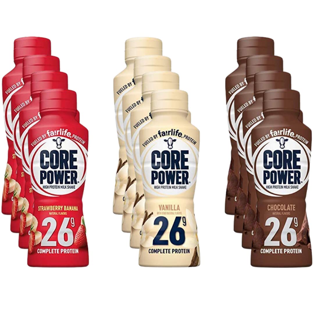 Core Power 26g Protein Milk Shakes Variety Pack, Ready To Drink for Workout Recovery, 14 Fl Oz - (3 - Pack)