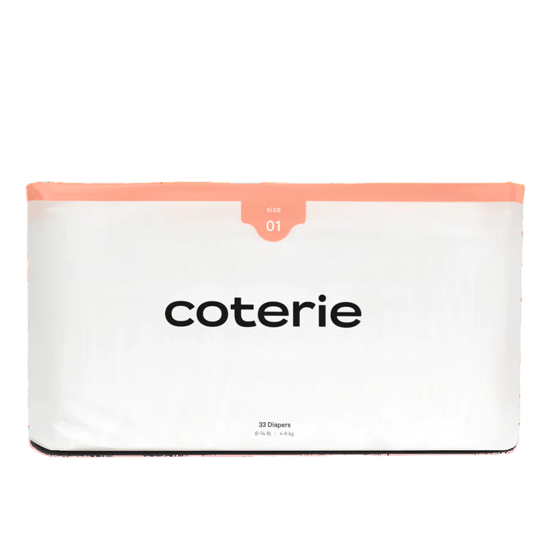 The Coterie-Diapers Size 1 (8-12 lbs) 4-6kg, 1 Pack, 33 Counts