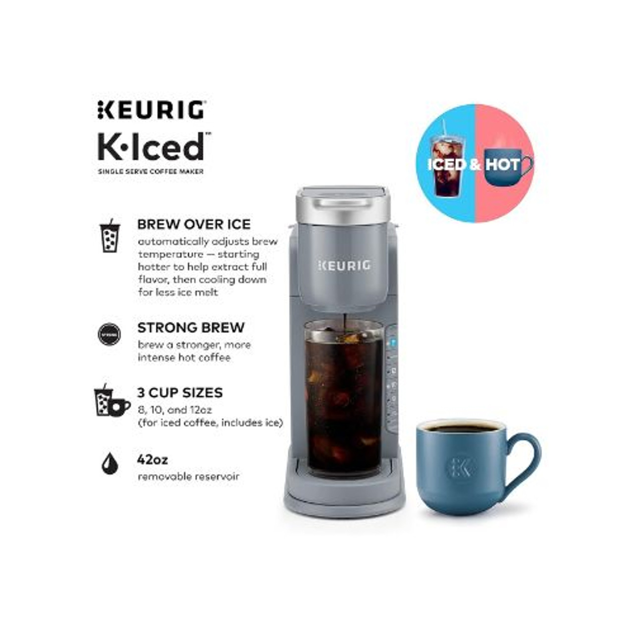 Keurig K-Iced Single Serve Coffee Maker, Gray