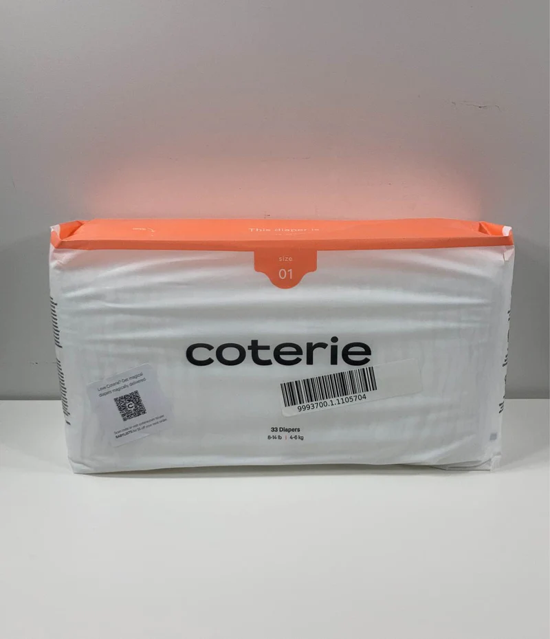 The Coterie-Diapers Size 1 (8-12 lbs) 4-6kg, 1 Pack, 33 Counts - Image 2