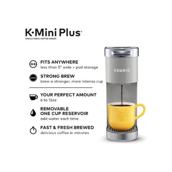 Keurig K-Mini Plus Single Serve K-Cup Pod Coffee Maker, Studio Gray