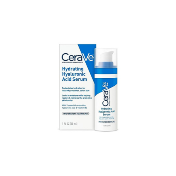 Cerave Hyaluronic Acid Serum for Face with Vitamin B5 and Ceramides | Hydrating Face Serum for Dry Skin | Fragrance Free | 1 Ounce